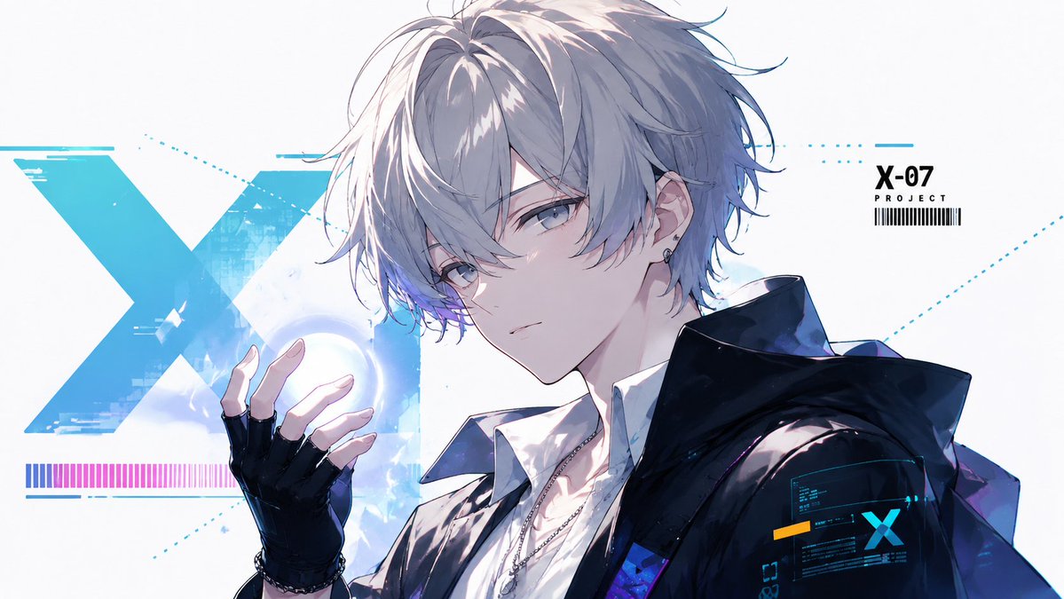 Futuristic X-07 Anime Character Poster