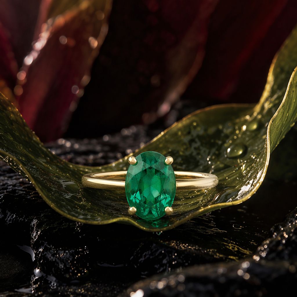 Emerald Ring Botanical Luxury Macro