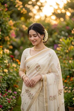 Indian Saree Garden Portrait AI image template preview