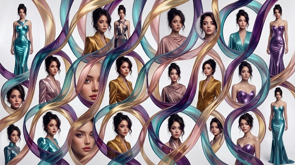 Surreal Metallic Fashion Collage
