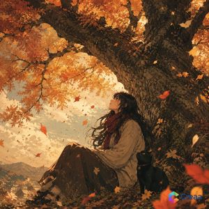 Cinematic Autumn Watercolor Illustration AI image template preview