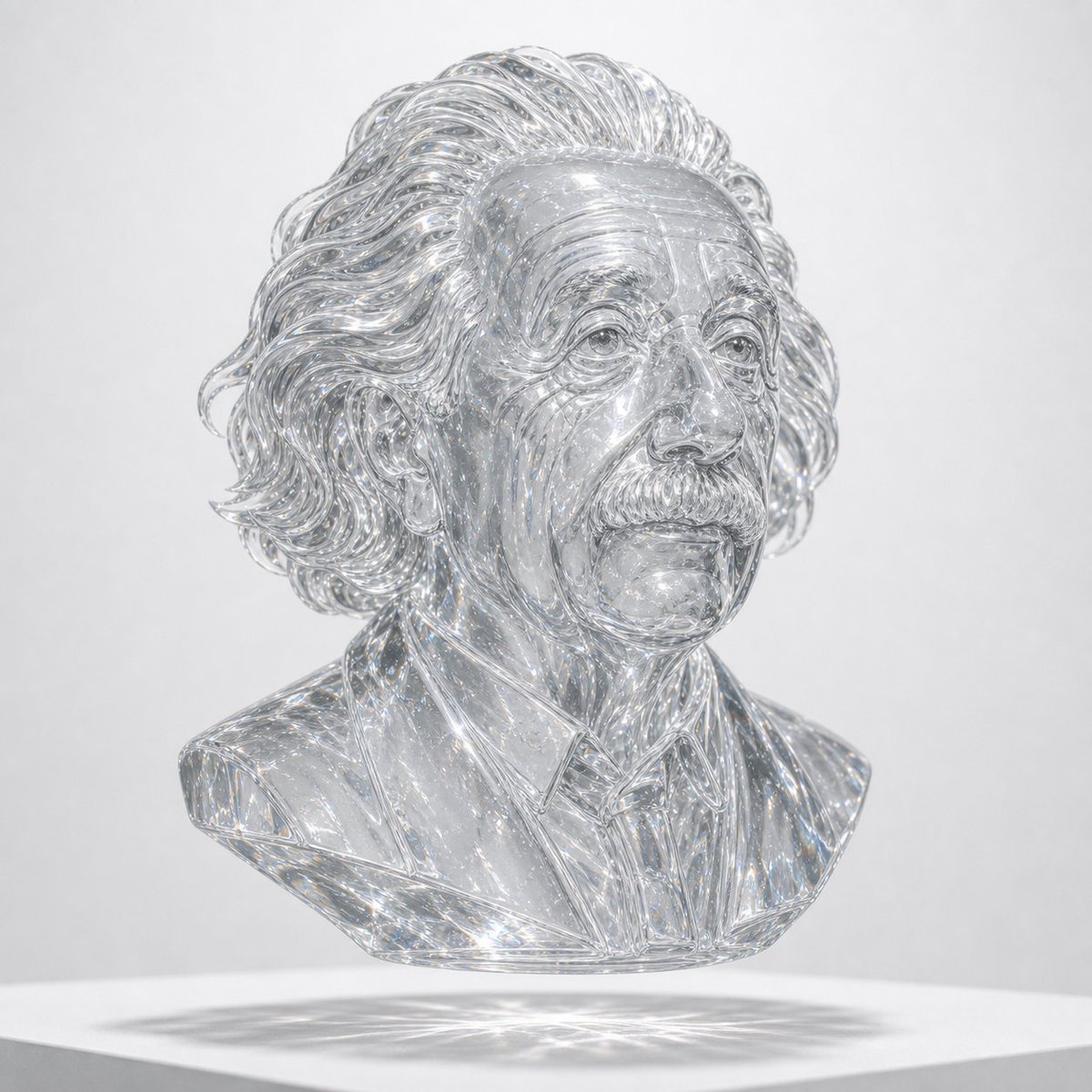 Crystal Glass Sculptural Bust Render