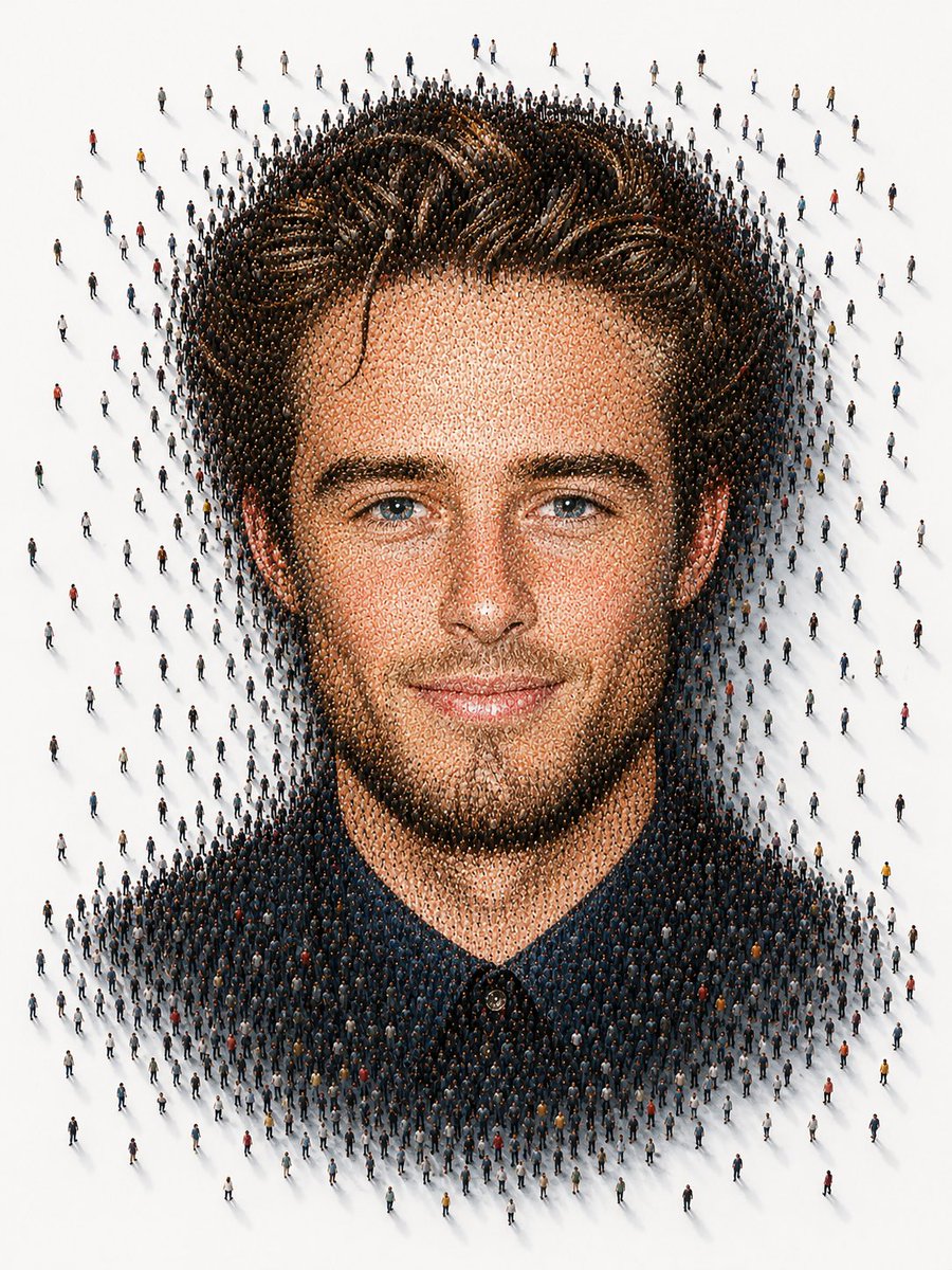 Tiny People Mosaic Portrait
