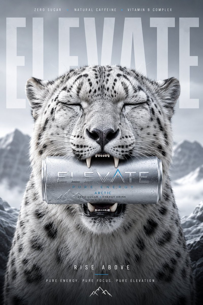 Luxury Energy Drink Snow Leopard Ad