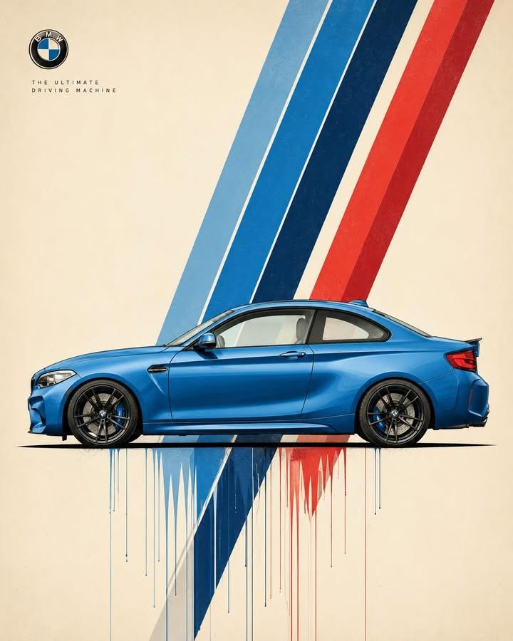 Swiss Modernist Automotive Poster