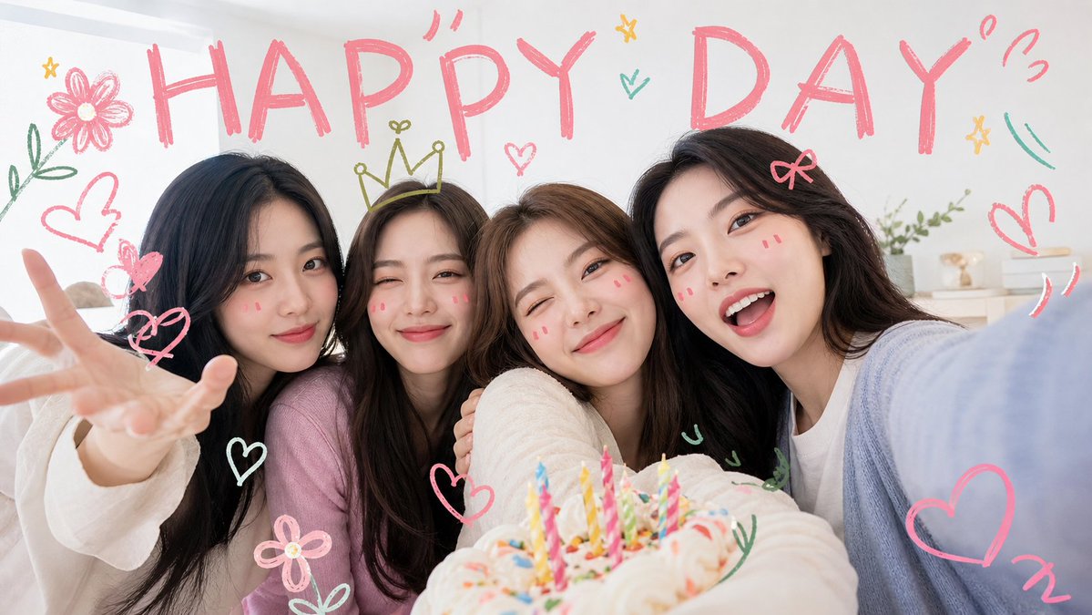 Kawaii Birthday Group Selfie