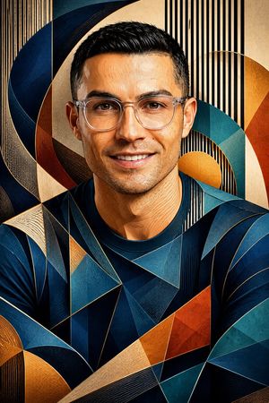 Cubist Contour Portrait AI image template preview