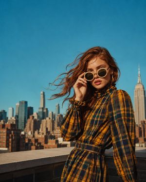 Golden Hour Editorial Rooftop Photo AI image template preview