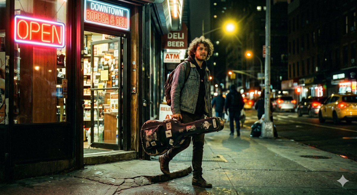Night Bodega Musician Photography