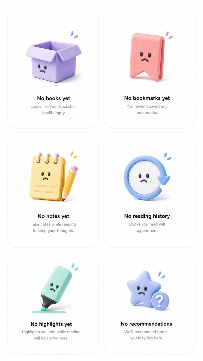 3D Clay Reading App Illustrations