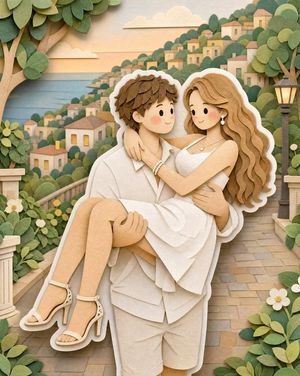 3D Layered Papercut Artwork AI image template preview