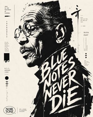 Typographic Ink Portrait Poster AI image template preview