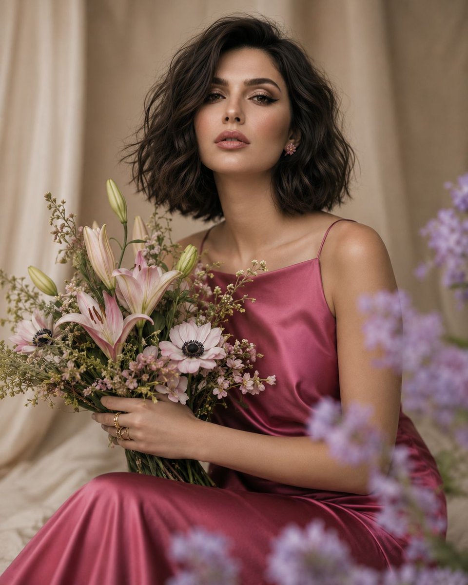 Elegant Editorial Floral Portrait