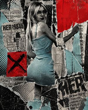 Dark Pop Art Mixed Media Collage AI image template preview