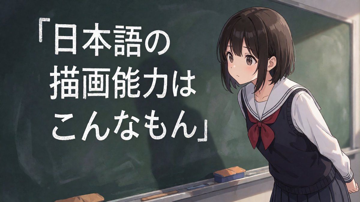 Anime Schoolgirl Chalkboard Quote