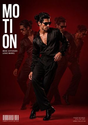 Fashion Editorial Magazine Cover with Motion Trails — Create a high-end fashion editorial magazine cover using the uploaded face as the exact identity reference