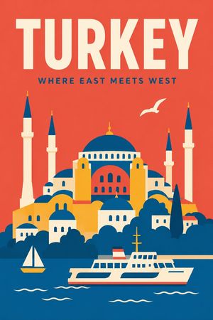 Minimalist Travel Poster Template — A flat minimalist travel poster for the city of {argument name="city name" default="[City Name]"}, featuring a stylized illu