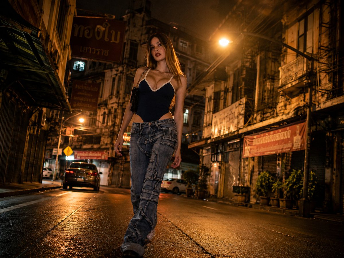 Thai Urban Street Night Portrait