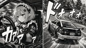 90s Street Racer Manga Style AI image template preview