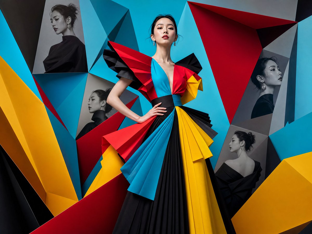High-Fashion Origami Editorial Portrait
