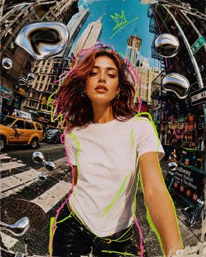 Urban Mixed Media Collage AI image template preview