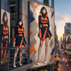 Giant Urban Billboard Fashion Ad AI image template preview