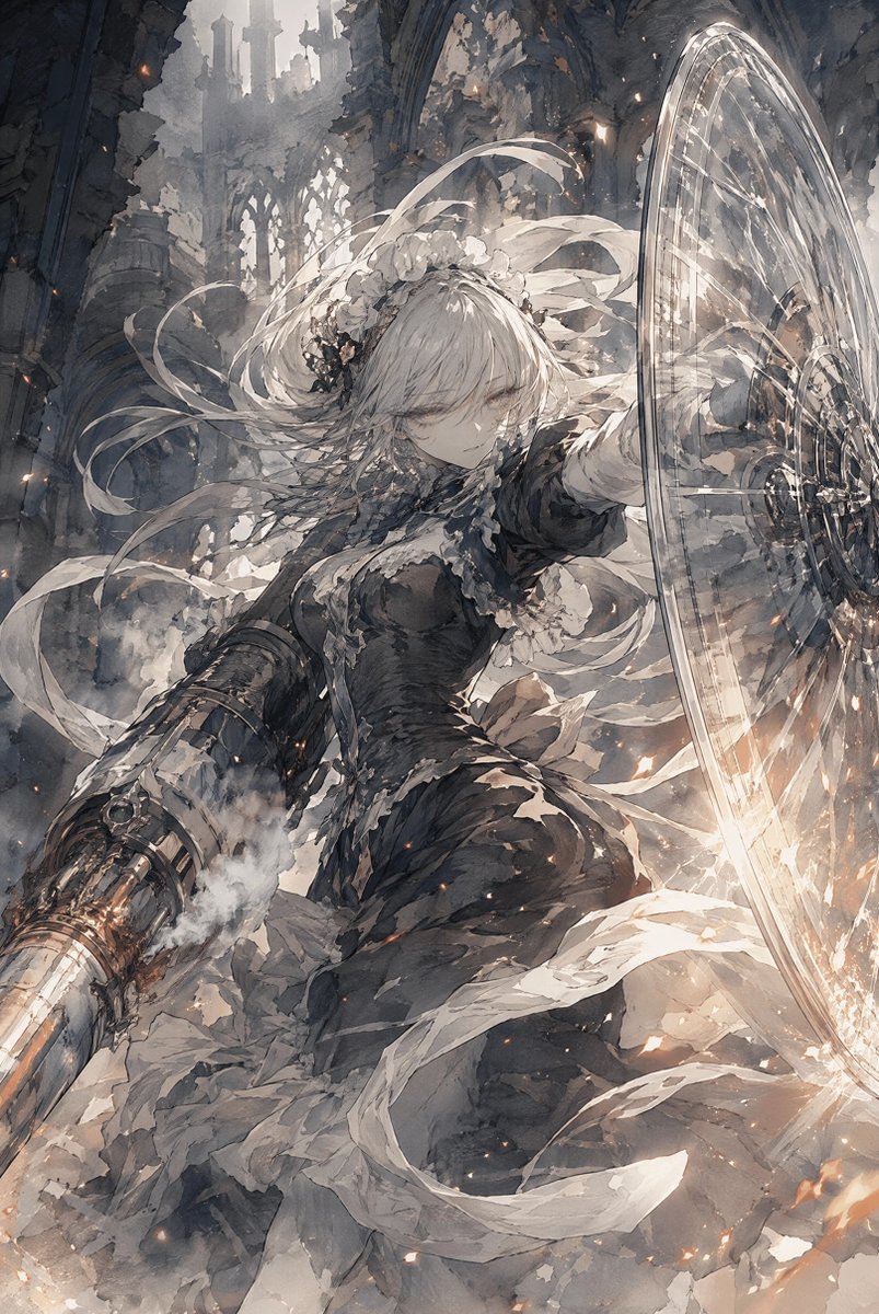 Silver-Haired Cathedral Battle Maiden