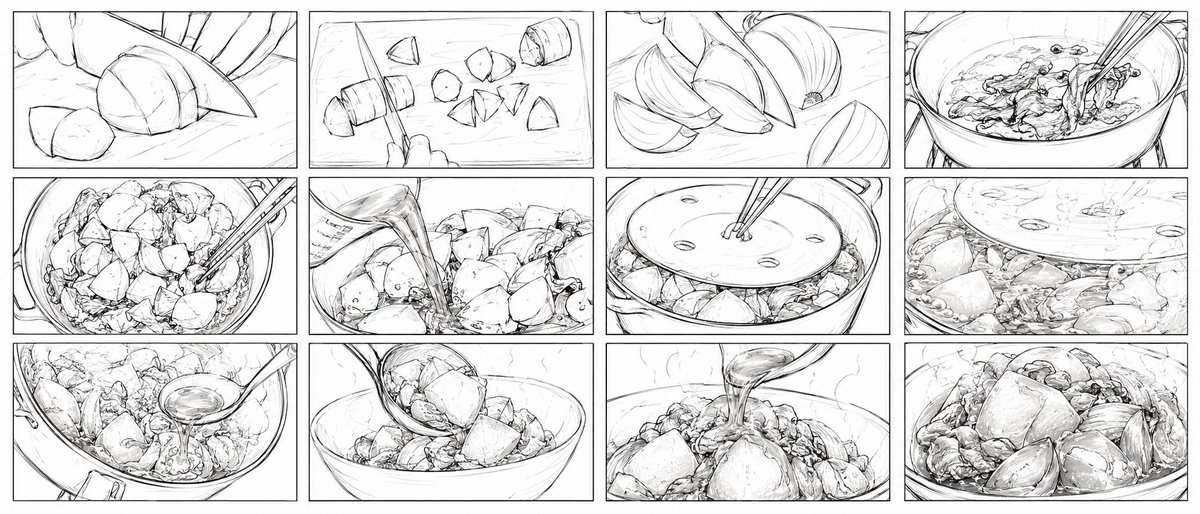 Nikujaga Anime Cooking Storyboard