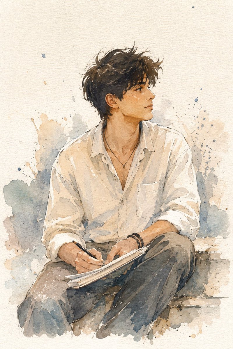 Social Media Post - Minimalist Watercolor Reading Scene - Image 2