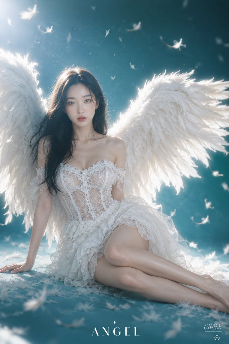 Ethereal Winged Angel Studio Portrait