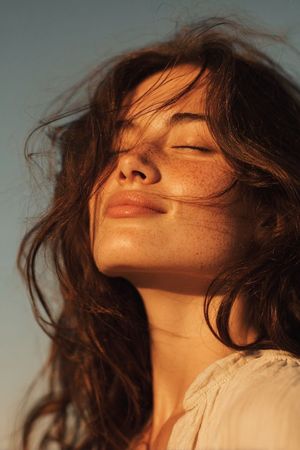Golden Hour Close-up Portrait AI image template preview