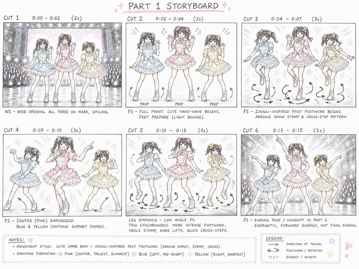 Cute Colored Pencil Storyboard Sheet