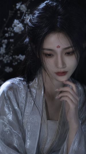 Moonlit Hanfu Beauty Portrait AI image template preview