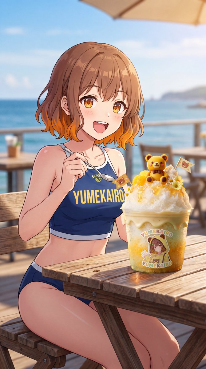 Anime Seaside Shaved Ice Swimsuit Girl