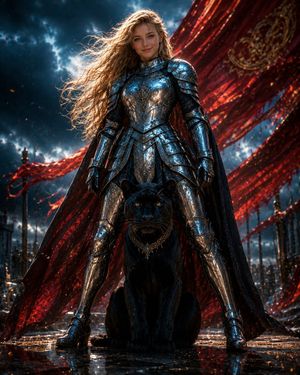 Armored Warrior with Black Panther AI image template preview