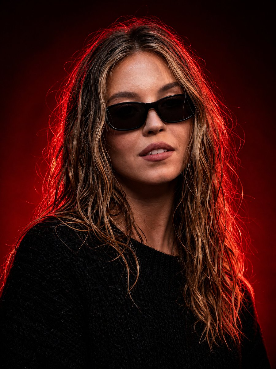 Dark Luxury Red-Light Portrait