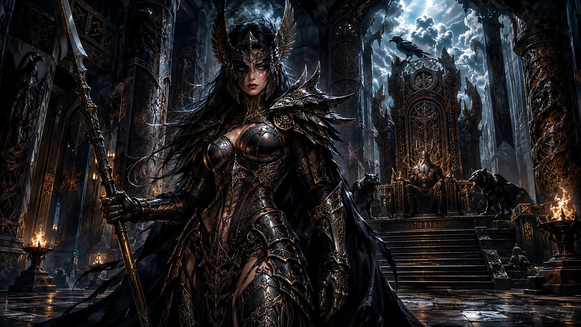 Game Asset - Norse Raven Valkyrie Wallpaper - Image 2