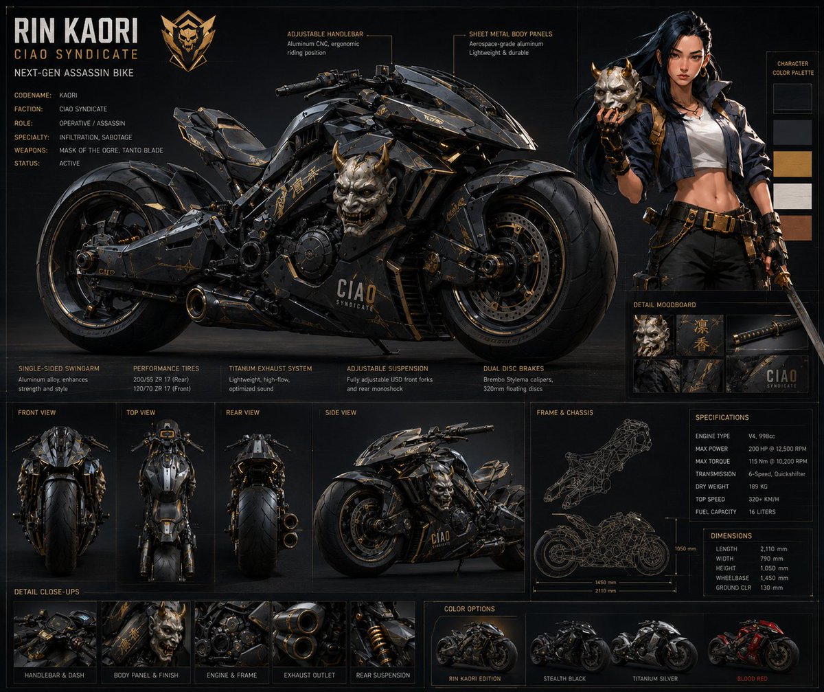 Rin Kaori Assassin Bike Identity Board