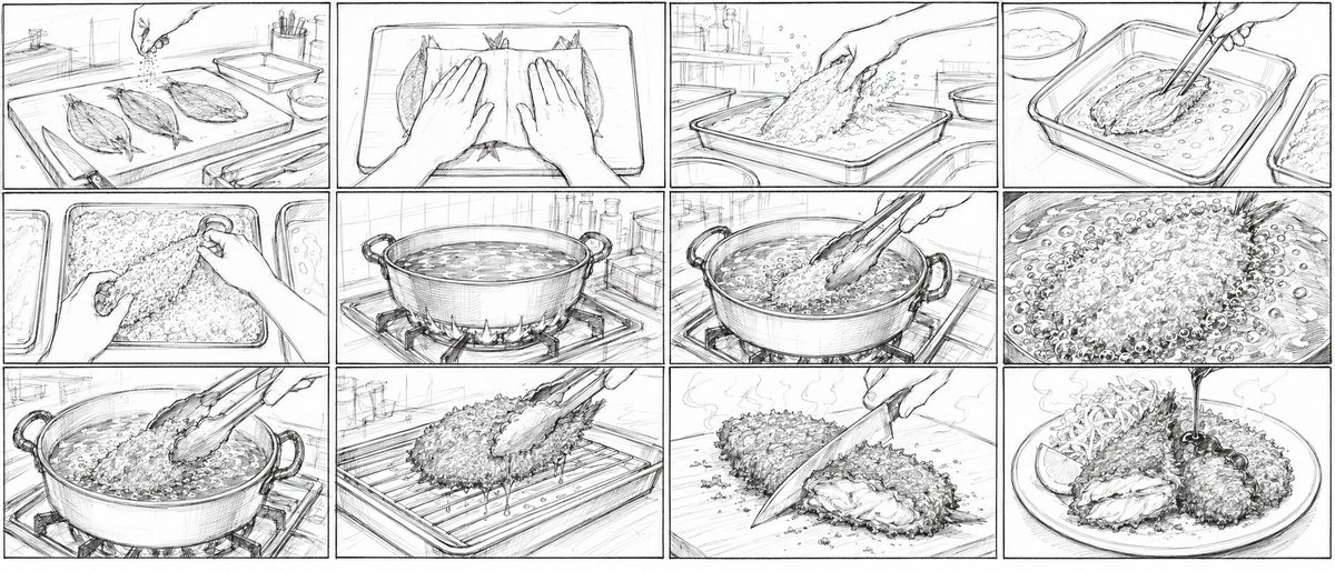 Aji Fry Anime Cooking Storyboard