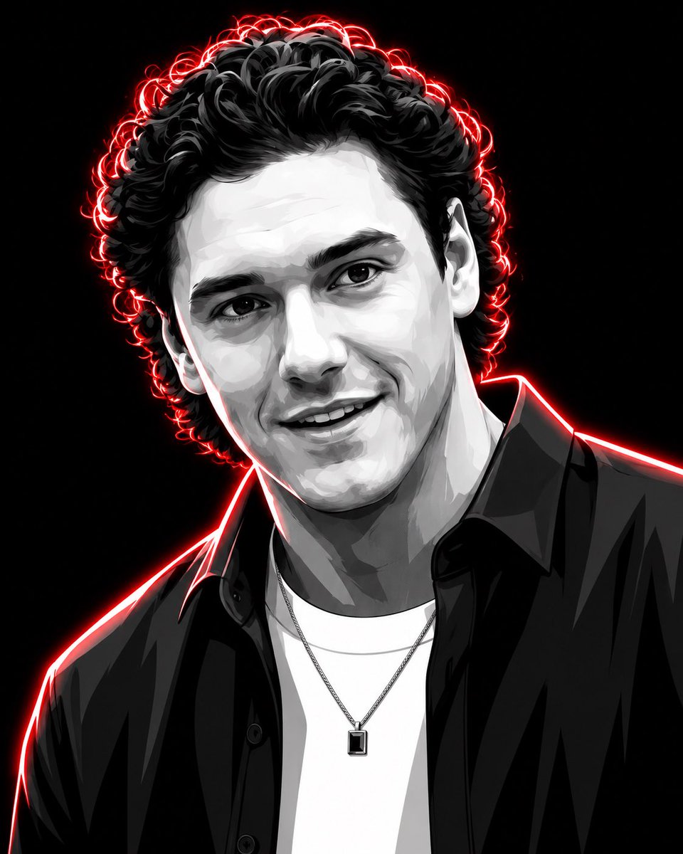 High-Contrast Monochrome Vector Portrait