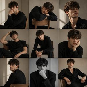 Minimalist Studio Fashion Portrait Grid