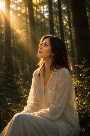 Golden Hour Forest Portrait AI image template preview