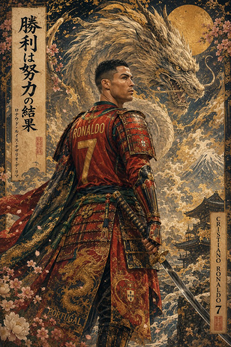 Ukiyo-e Mythological Samurai Portrait