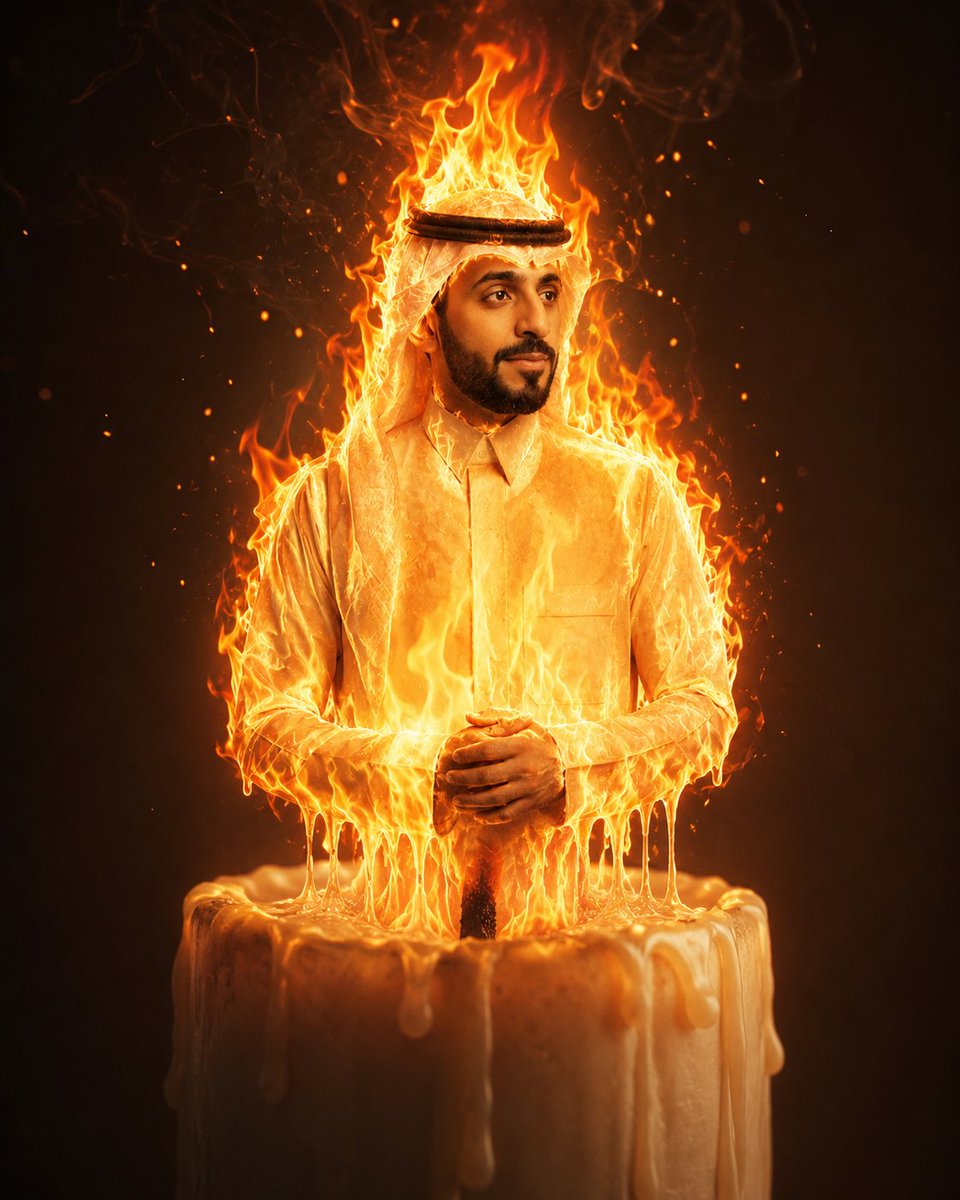Living Flame Candle Surreal Portrait
