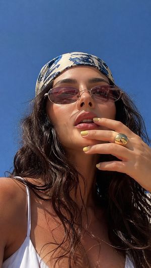 Summer Low-Angle Macro Selfie AI image template preview