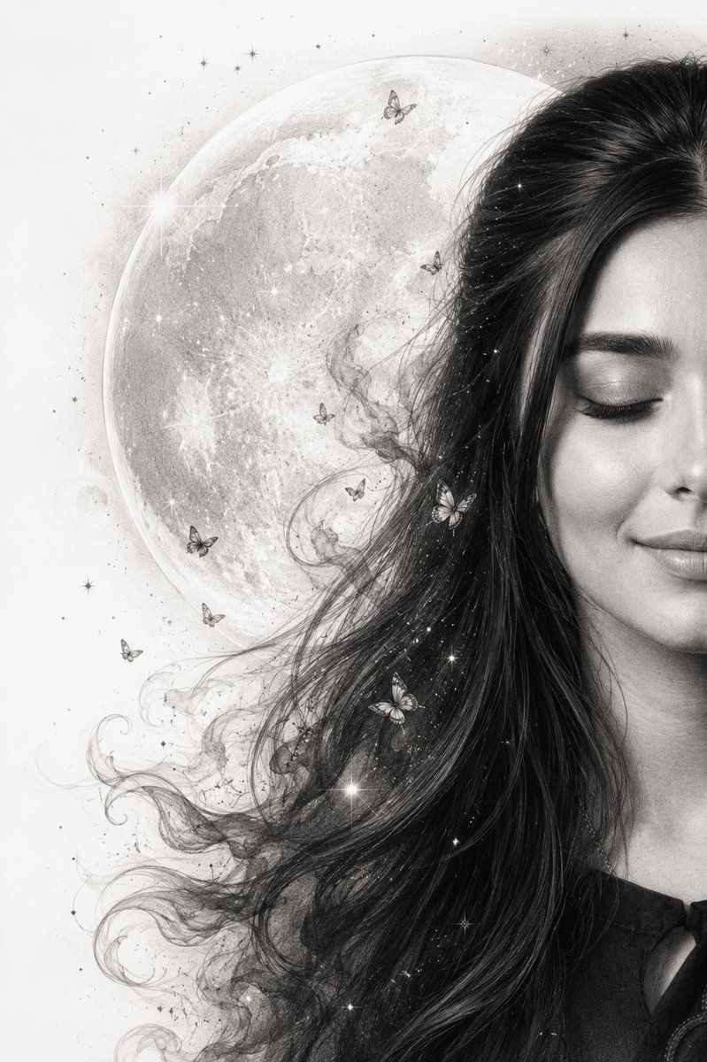 Graphite Pencil Celestial Portrait