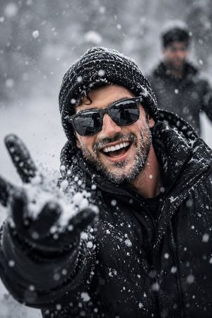 Ultra Realistic Winter Close-up Portrait AI image template preview