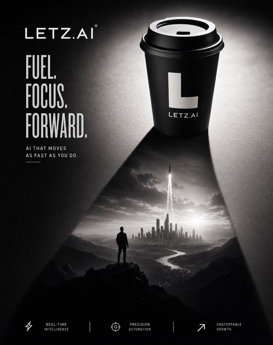 Monochrome AI Coffee Poster