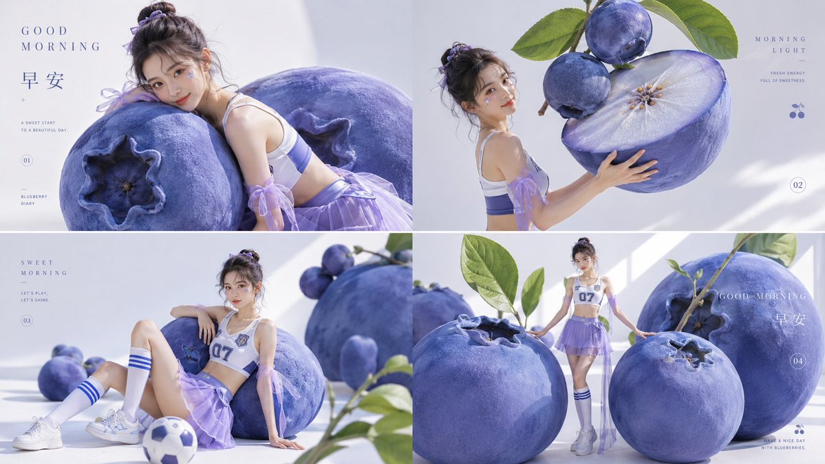 Blueberry Morning Fashion Collage