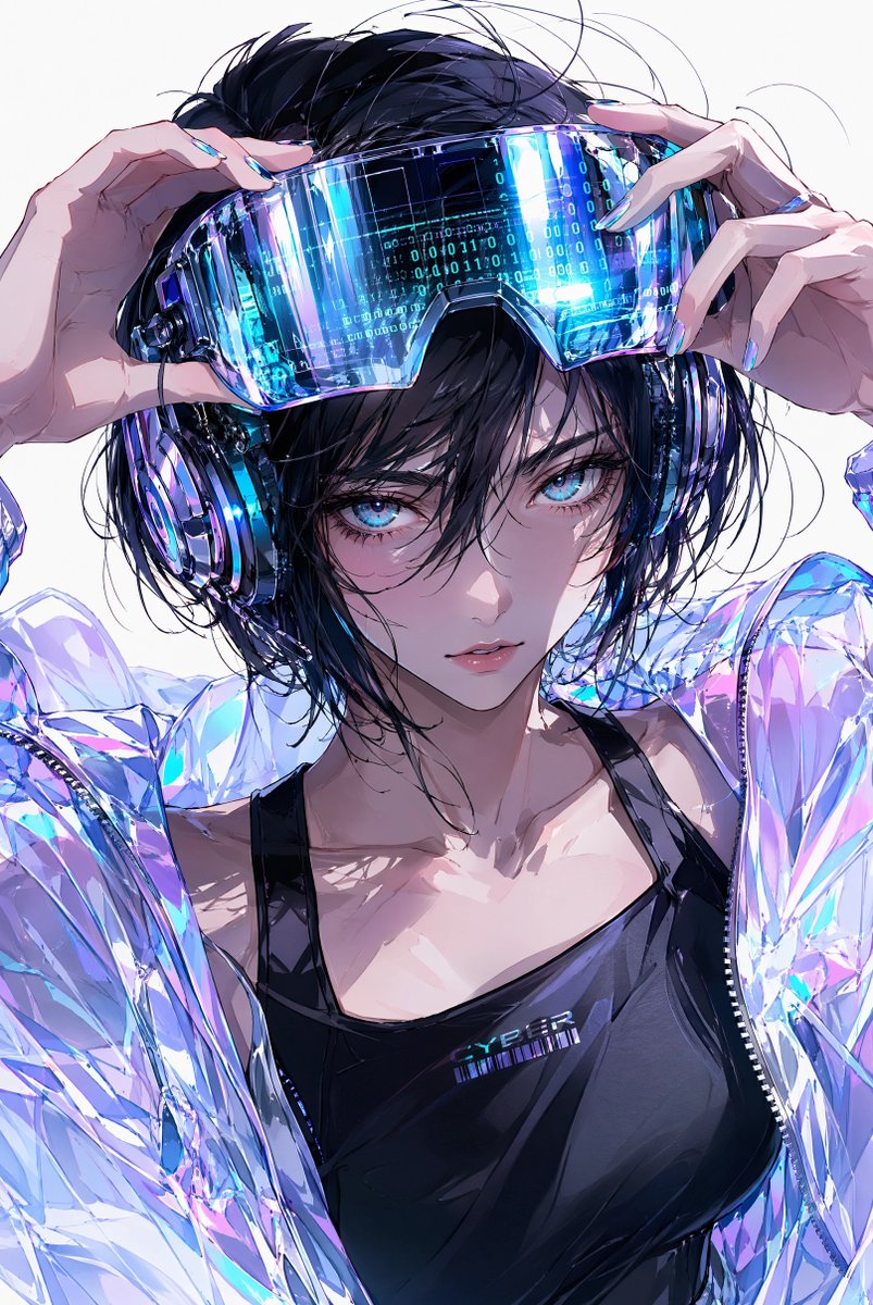 Cyberpunk Anime AR Visor Portrait